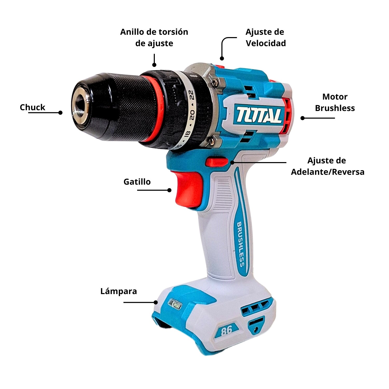TALADRO PERCUTOR 86NM INDUSTRIAL TOTAL - 5
