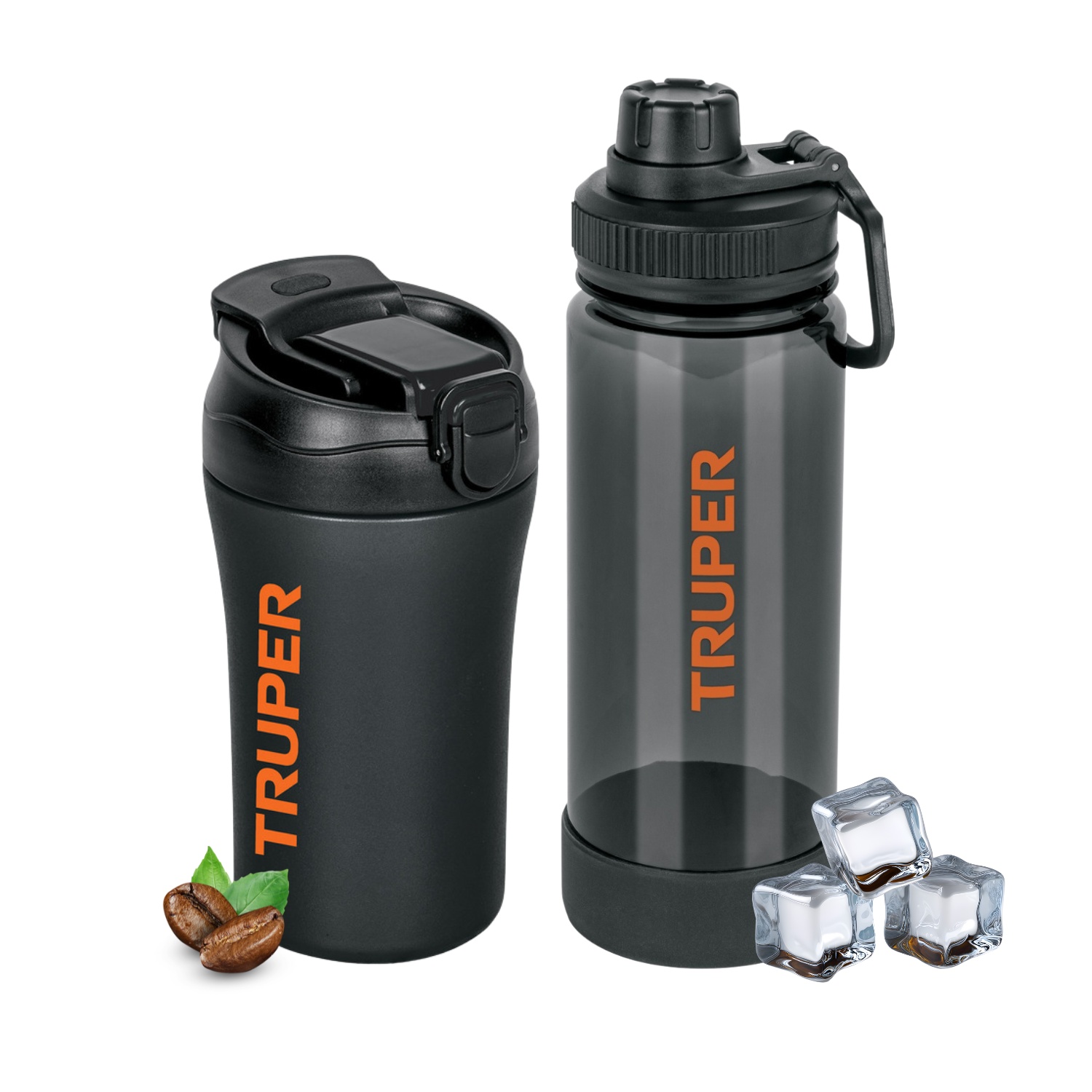 TERMO DE ACERO INOXIDABLE 400ML + TOMATODO DE PLÁSTICO 740ML TRUPER - 1