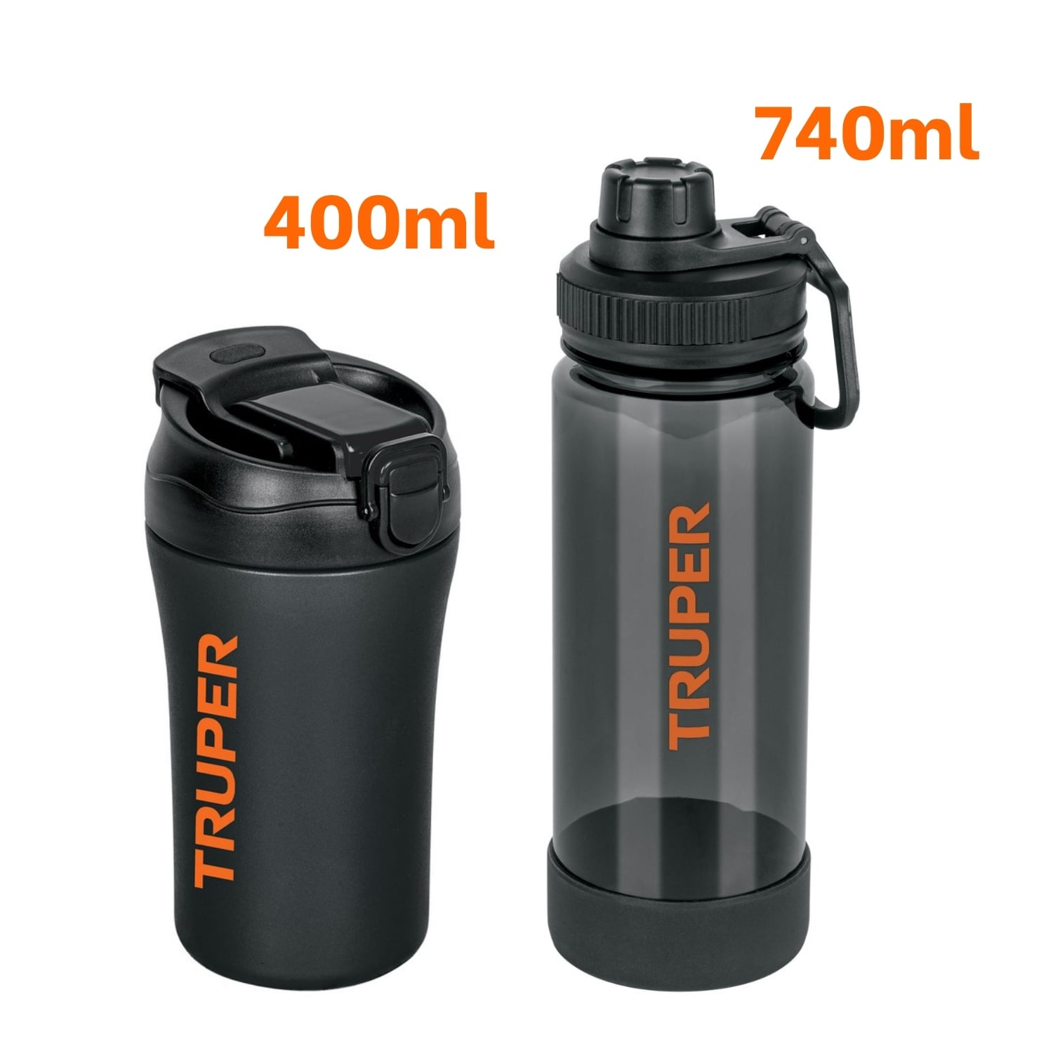 TERMO DE ACERO INOXIDABLE 400ML + TOMATODO DE PLÁSTICO 740ML TRUPER - 2