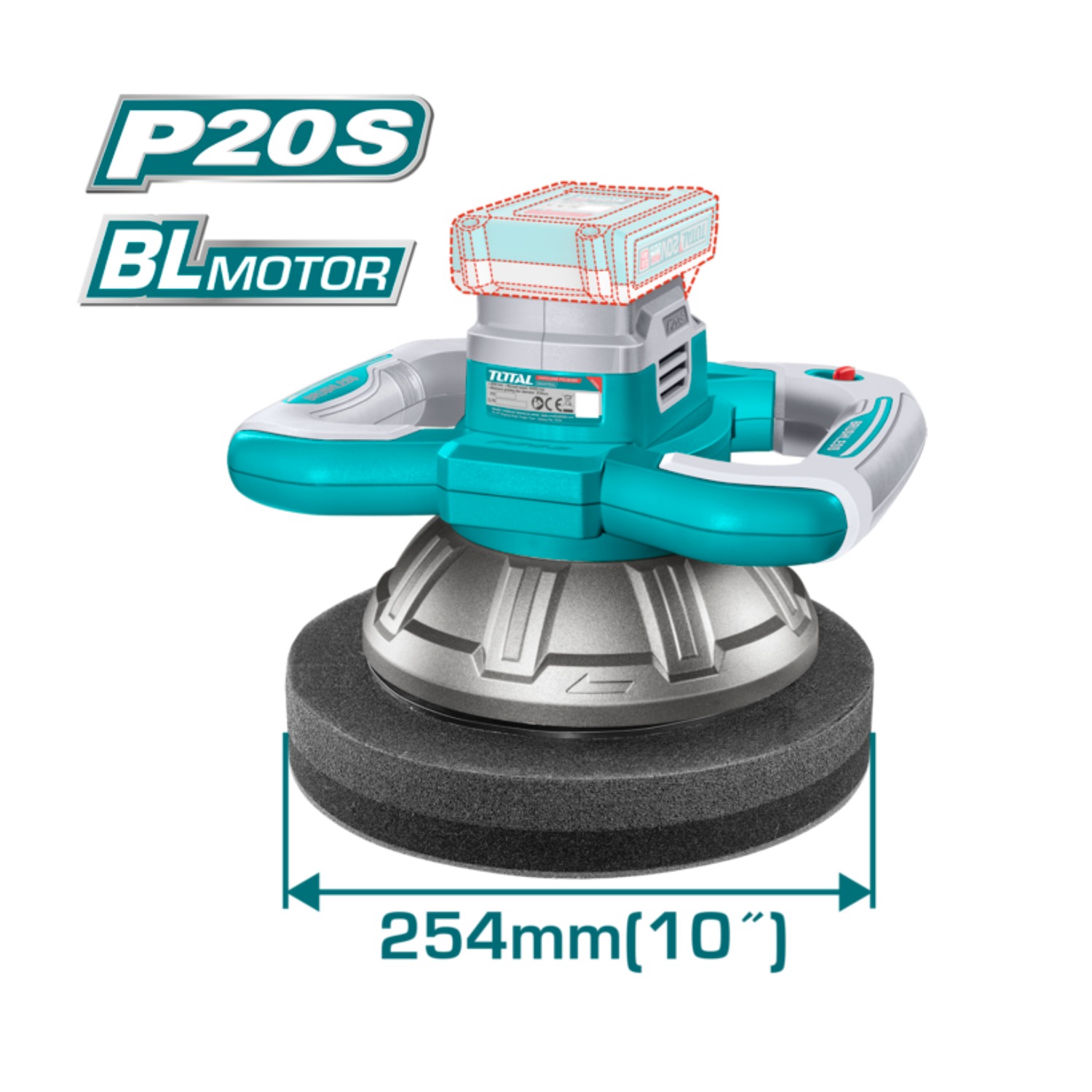 PULIDORA ORBITAL 10' + BATERÍA Y CARGADOR TOTAL - 3