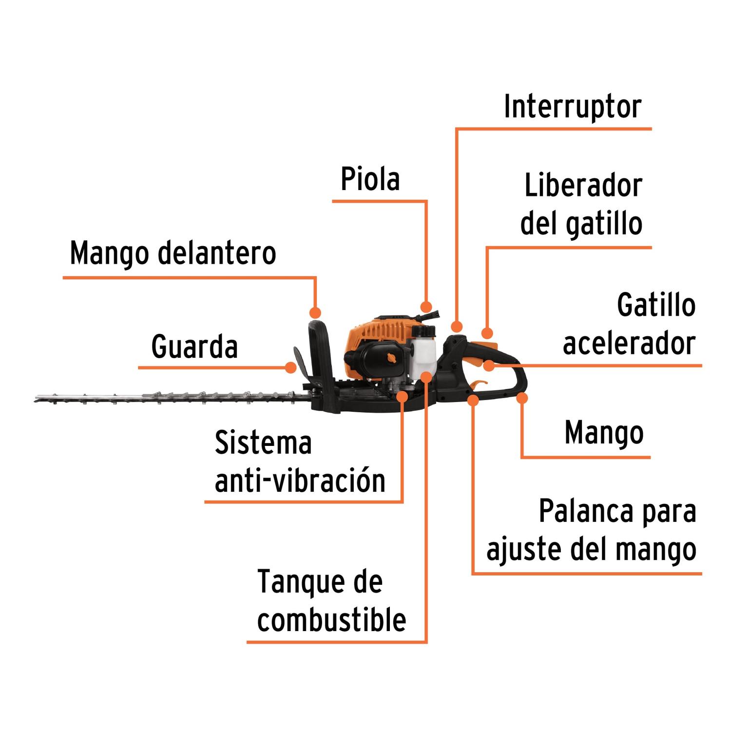 CORTASETOS CON MOTOR A GASOLINA 26 CC PROFESIONAL TRUPER - 6