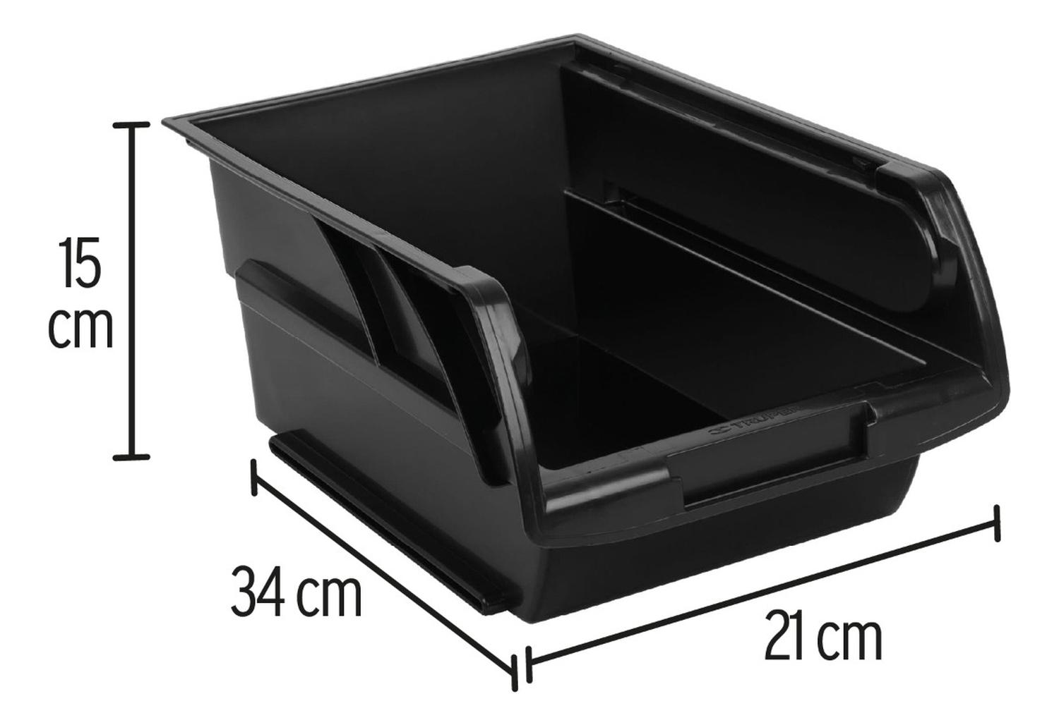 BANDEJA APILABLE DE PLÁSTICO, 34 X 21 X 15 CM TRUPER 10891 NEGRO - 2