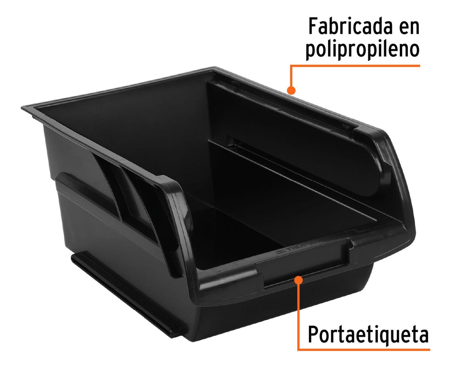 BANDEJA APILABLE DE PLÁSTICO, 34 X 21 X 15 CM TRUPER 10891 NEGRO - 3
