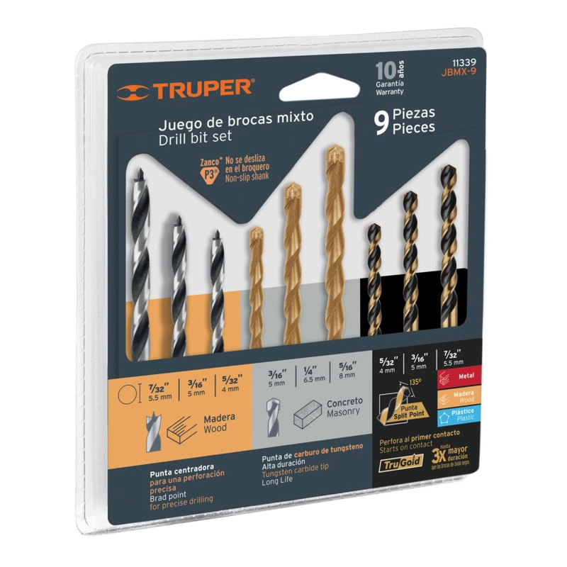 TALADRO PERCUTOR INGCO 680W + BROCAS MADERA, CONCRETO, METAL TRUPER - 4