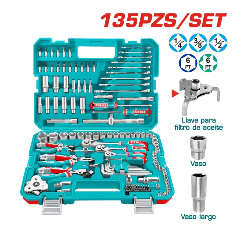SET DE HERRAMIENTAS COMBINADAS 135PZ TOTAL - 2