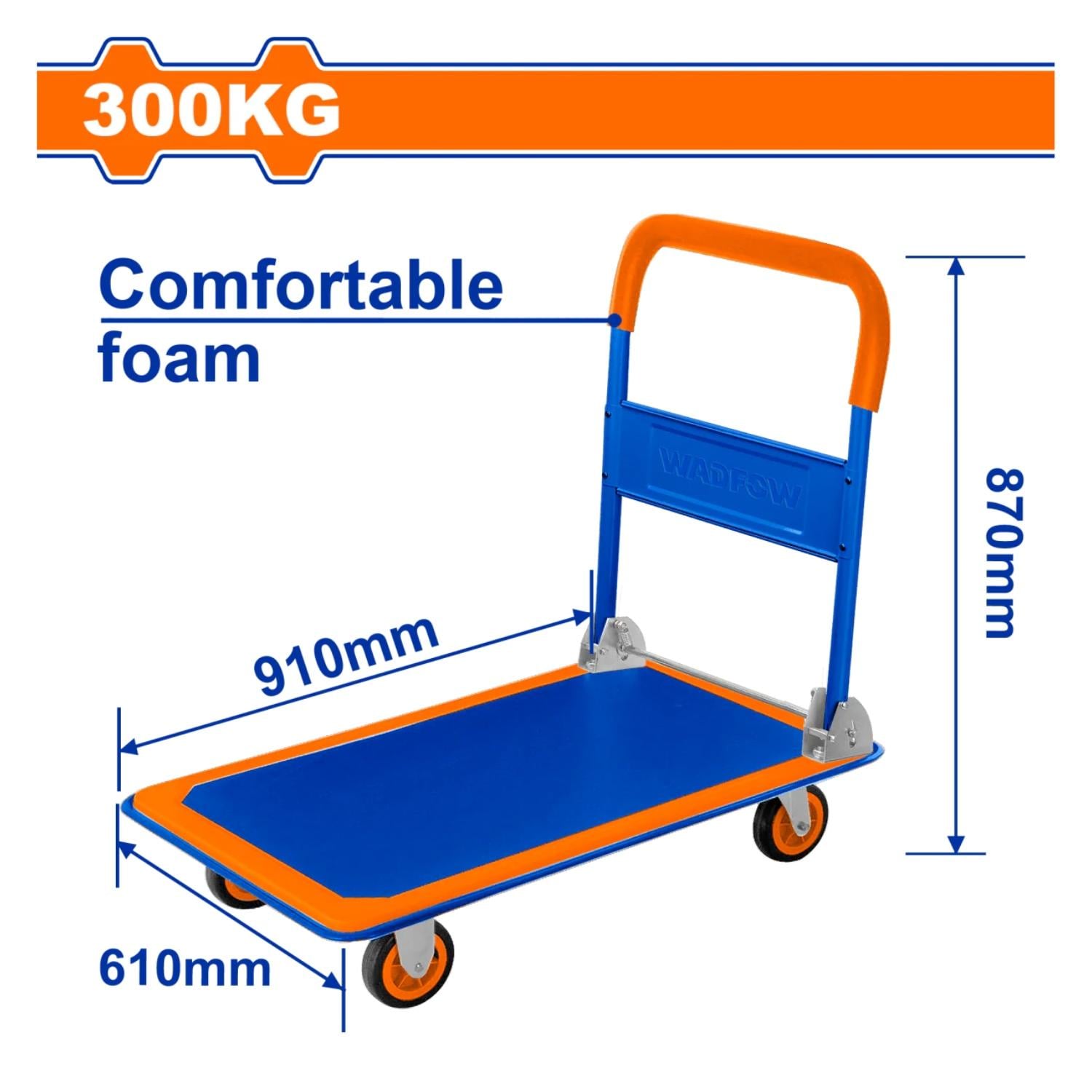 CARRETILLA DE MANO CON PLATAFORMA 300KG WADFOW - 2