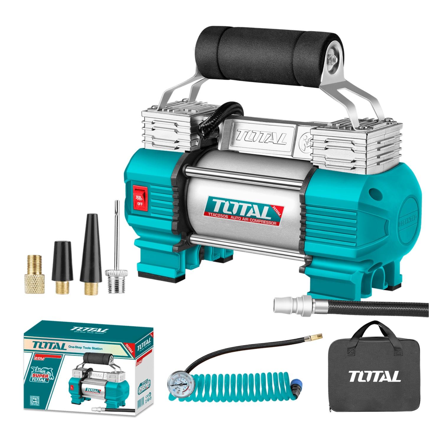 MINICOMPRESOR 120PSI 12V 18A CON LUZ LED TOTAL - 1