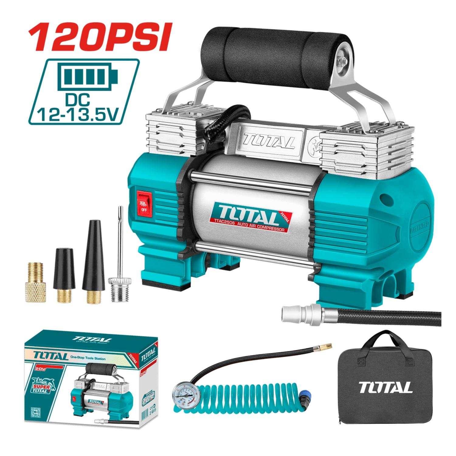 MINICOMPRESOR 120PSI 12V 18A CON LUZ LED TOTAL - 2