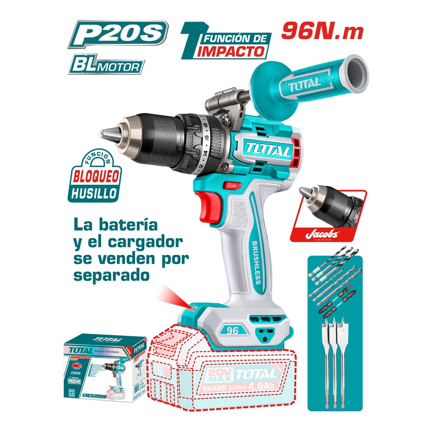 TALADRO PERCUTOR 96NM CON MANGO (SOLO CABEZAL) INDUSTRIAL TOTAL - 2