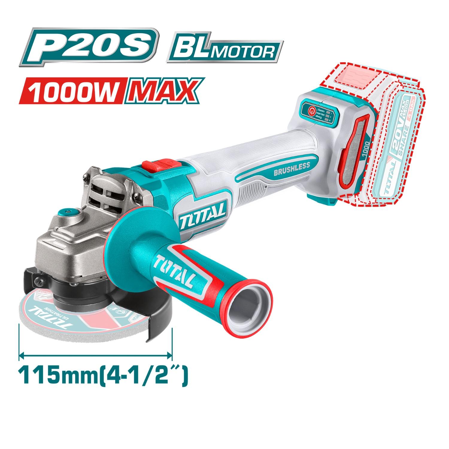 COMBO 5 EN 1 TALADRO 66NM + ATORNILLADOR DE IMPACTO 285NM + AMOLADORA + 2 LINTERNAS 20V TOTAL - 6