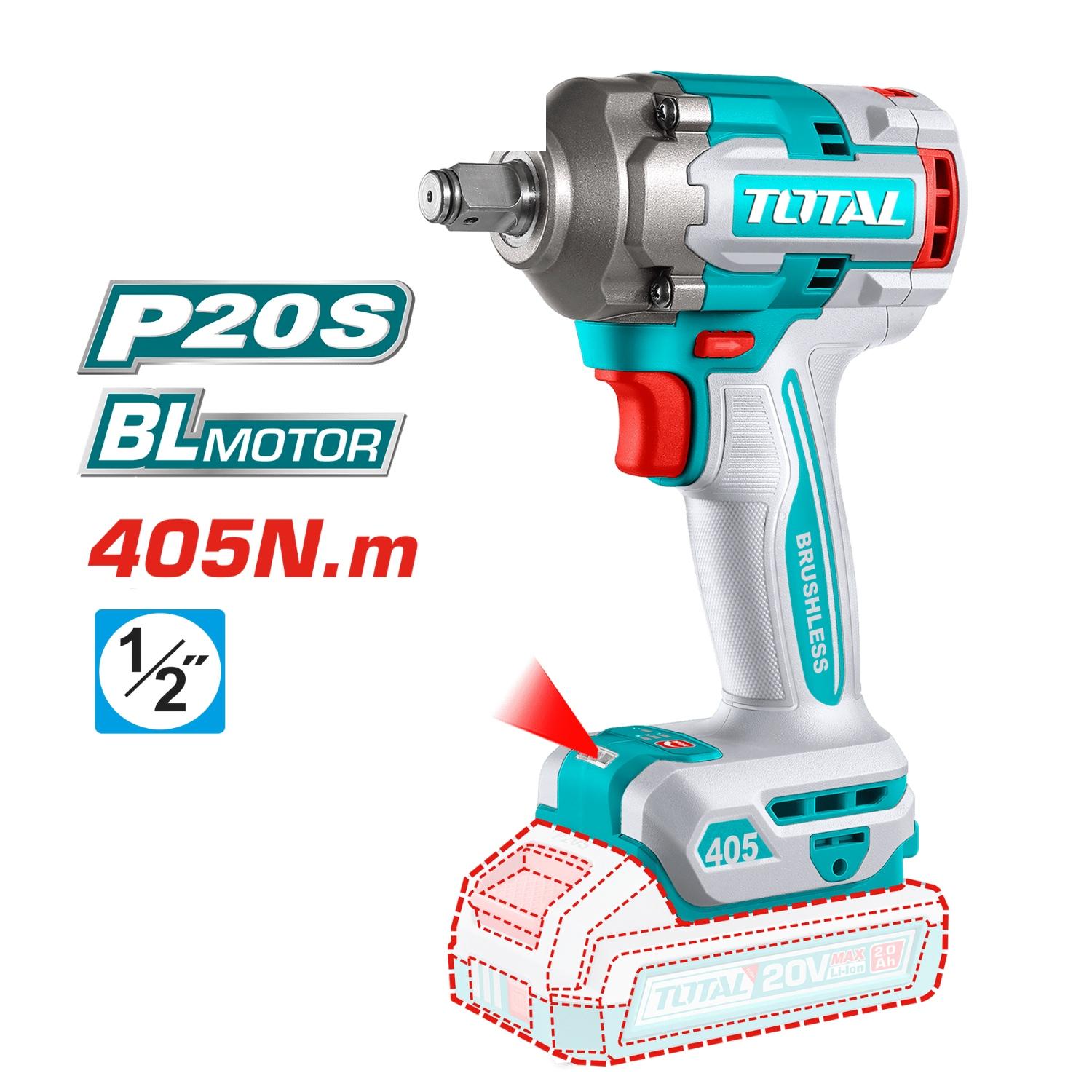 COMBO LLAVE DE IMPACTO 405NM+ DADOS Y LINTERNA TOTAL - 6