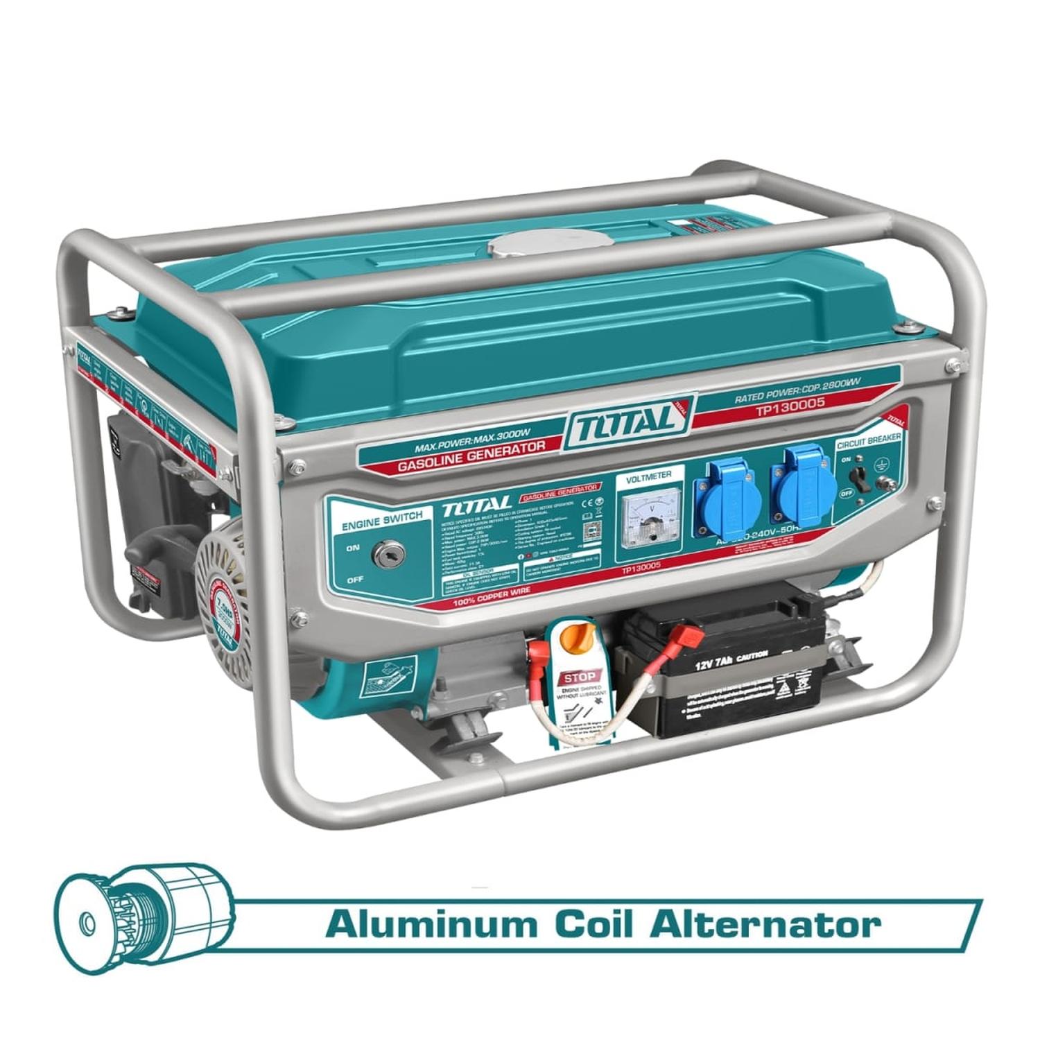 GENERADOR GASOLINERO 3000W CON ARRANCADOR ELECTRICO INDUSTRIAL TOTAL - 4