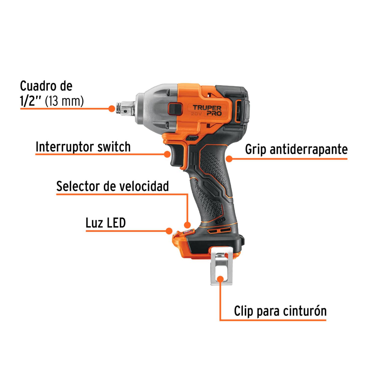 LLAVE DE IMPACTO 20V + 1 BATERIA 4AH + CARGADOR TRUPER - 5