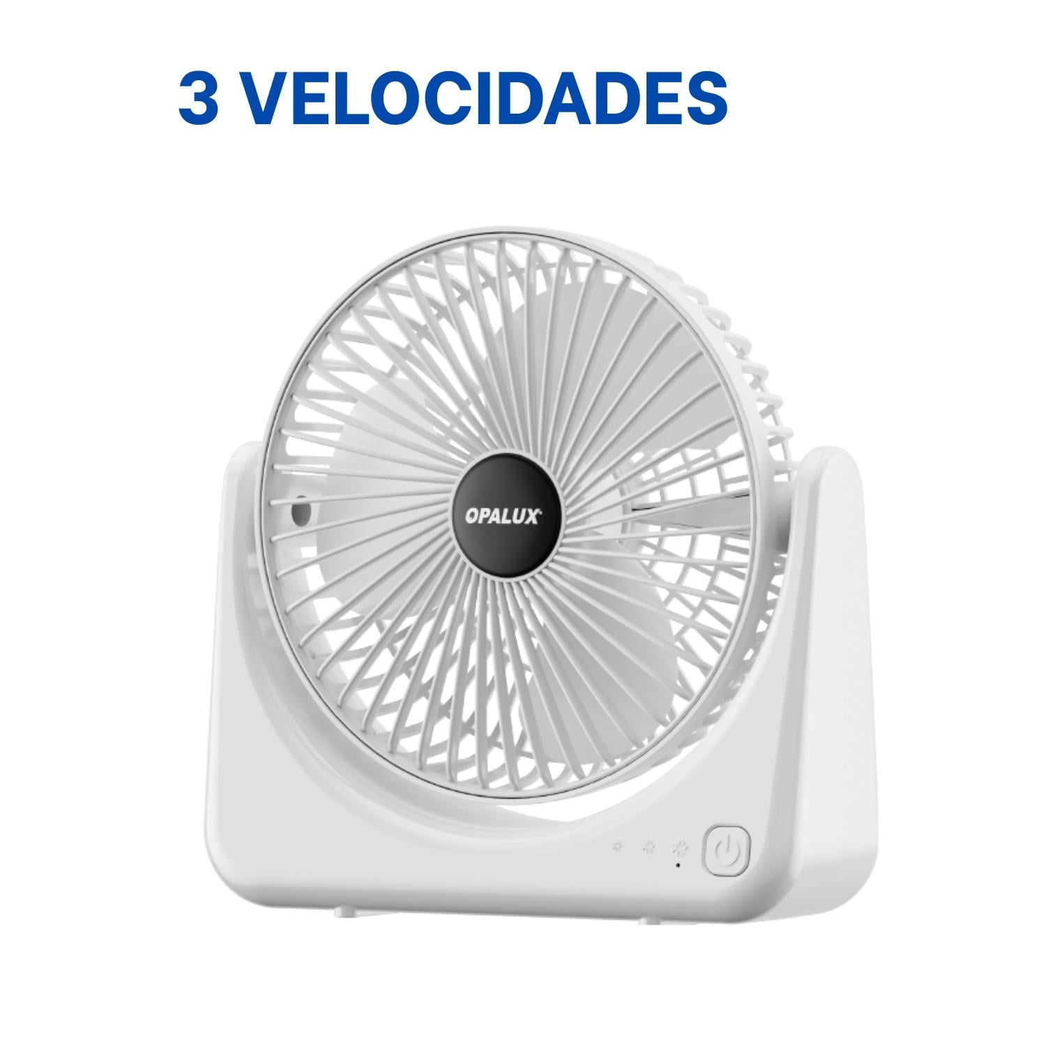VENTILADOR PORTATIL RECARGABLE 3 VELOCIDADES OPALUX - 4