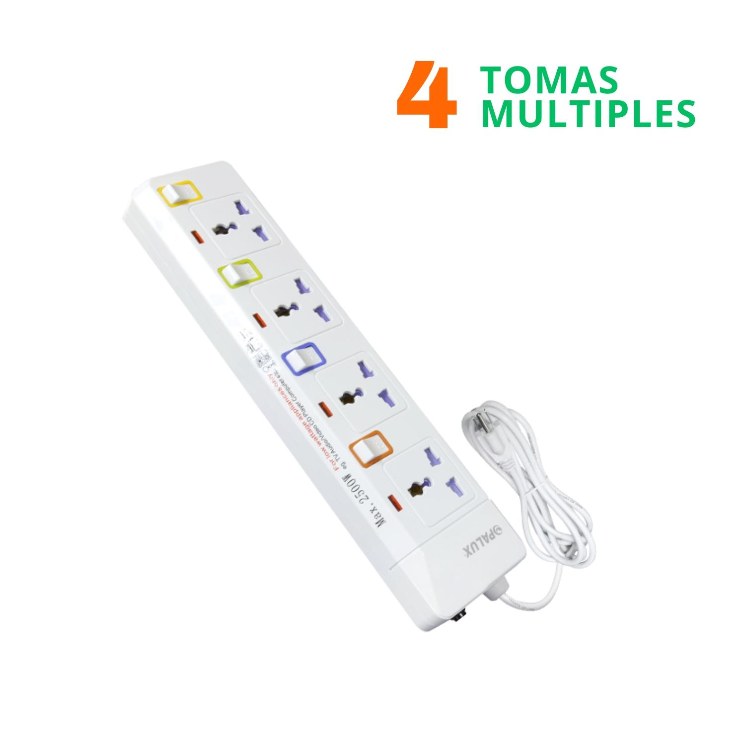 SUPRESOR DE PICO 4 TOMAS 3M CON TOMA A TIERRA OPALUX - 4