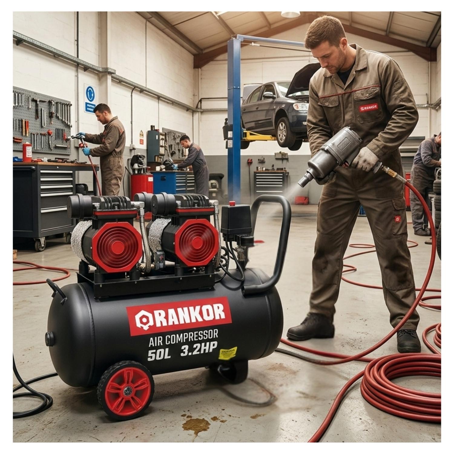 COMPRESORA DE AIRE SILENCIOSA 50L X 3.2HP RANKOR - 2
