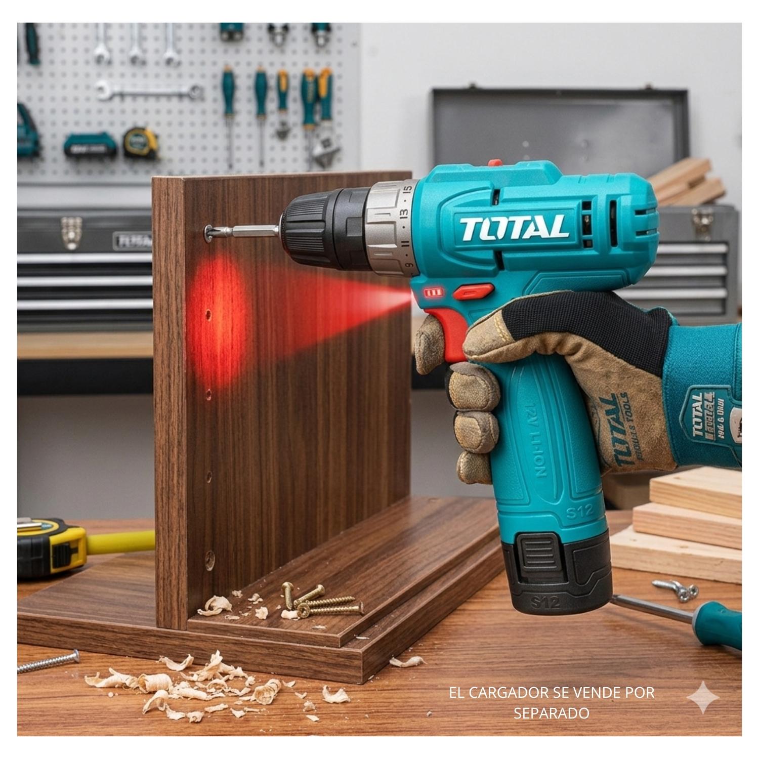 TALADRO ATORNILLADOR 12V + BATERIA TIPO C TOTAL - 2