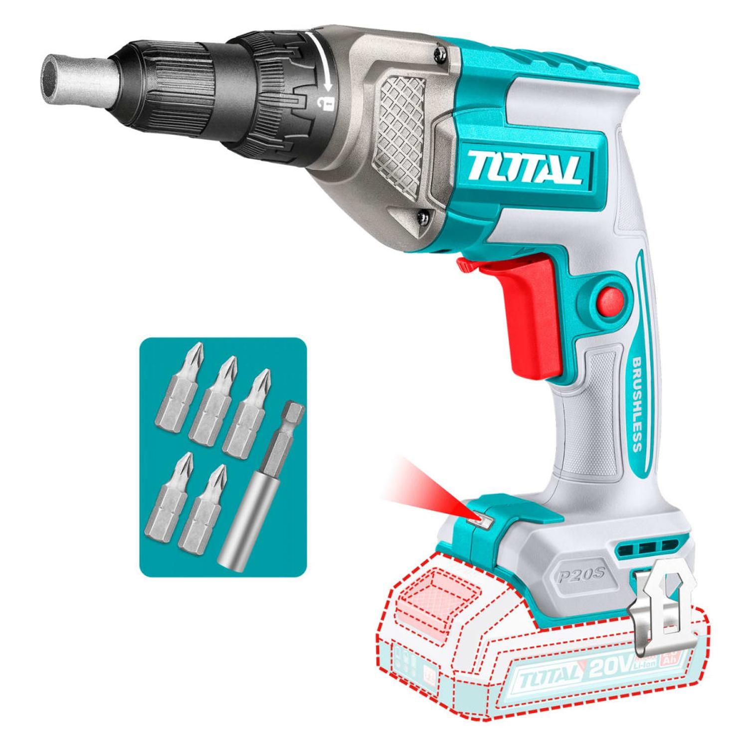 ATORNILLADOR PARA DRYWALL 1/4' 30NM 20V (CABEZAL SOLO) TOTAL - 1