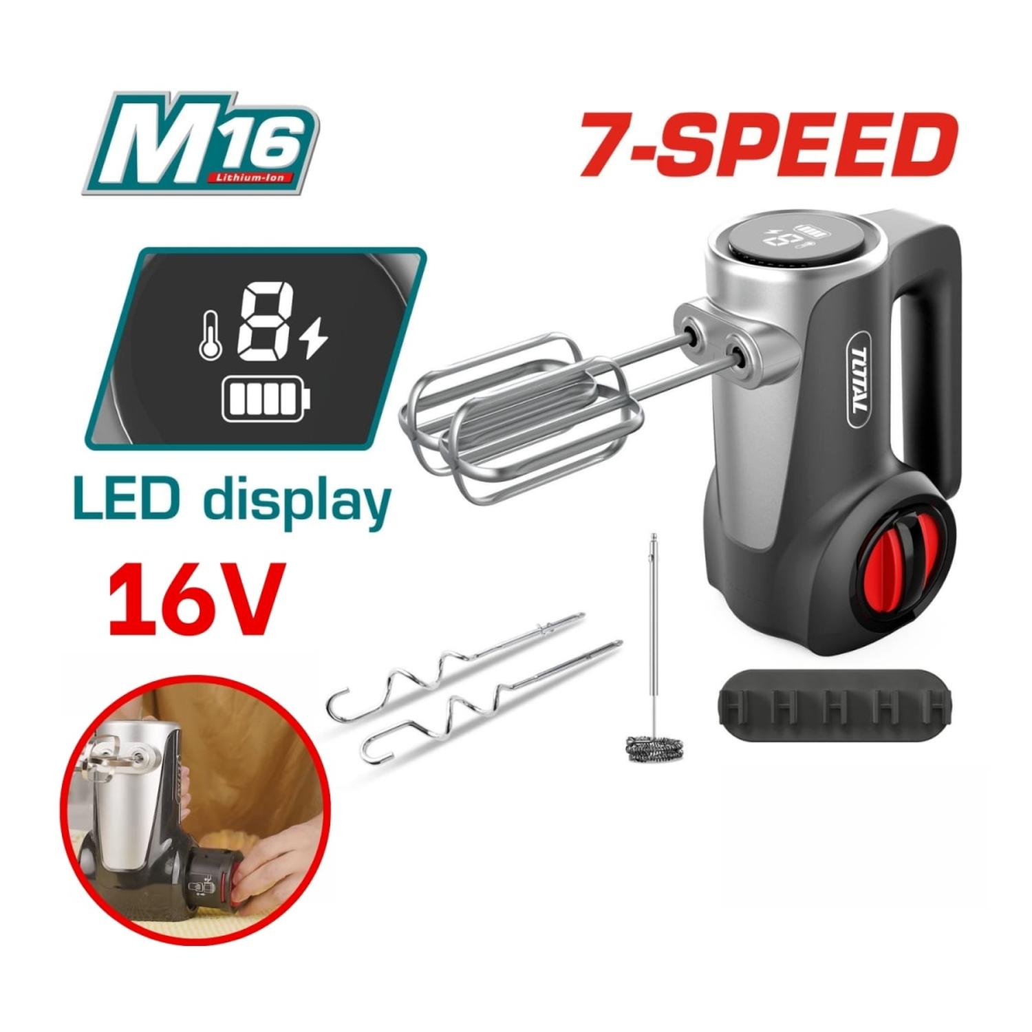 COMBO 3 EN 1 TALADRO ATORNILLADOR 60NM + BATIDORAS 16V TOTAL - 8