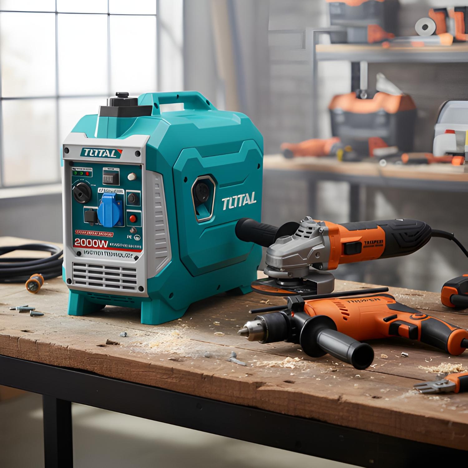 GENERADOR INVERTER SILENCIOSO TOTAL 2000W + TALADRO Y AMOLADORA TRUPER - 2