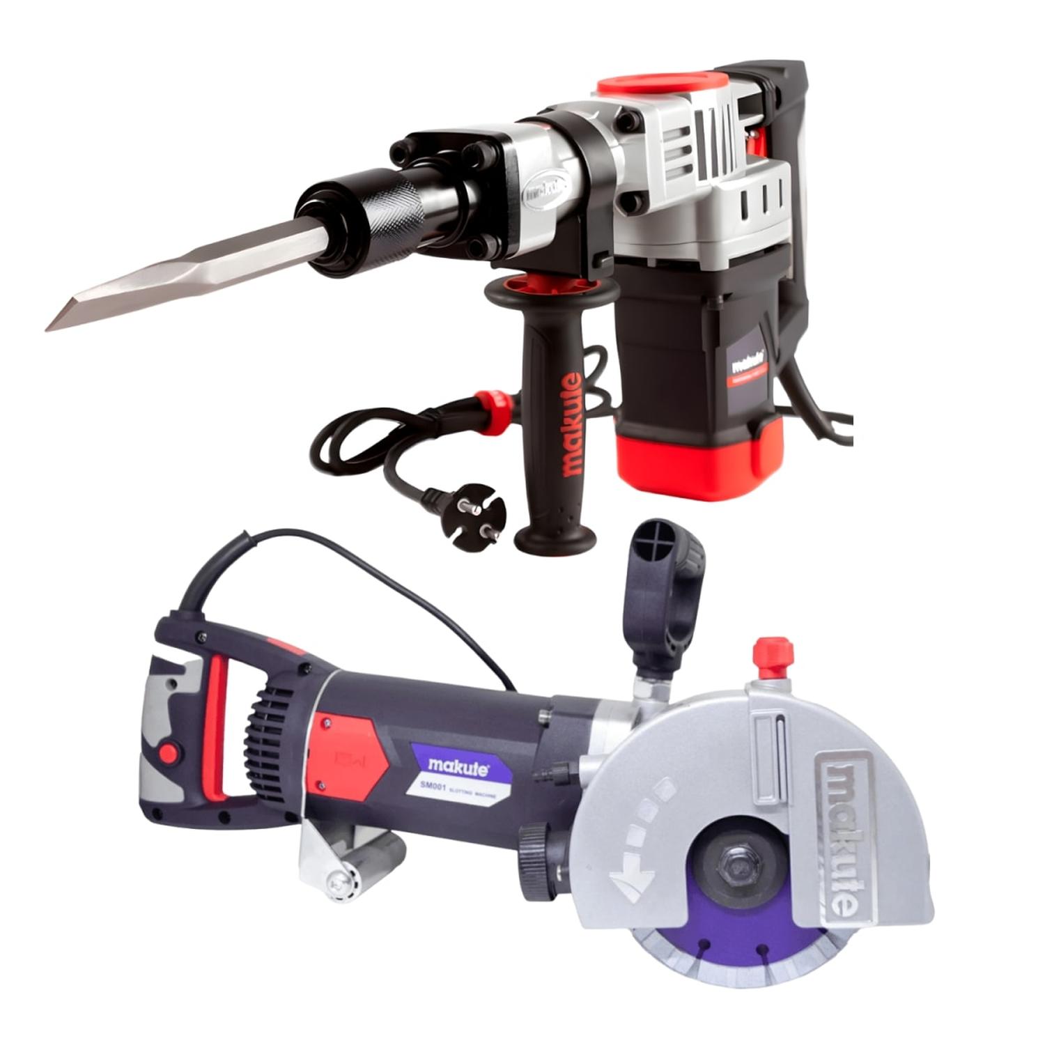 RANURADORA DE CONCRETO 2400W + MARTILLO DEMOLEDOR 1900W MAKUTE - 1