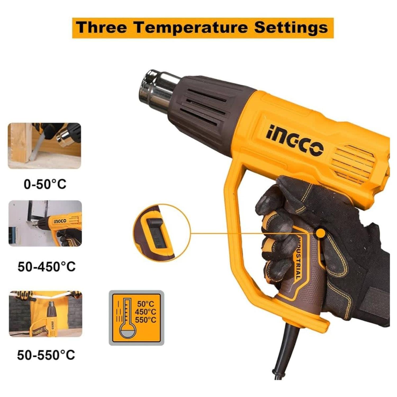 PISTOLA DE CALOR 2000W + TALADRO 12V INGCO - 7