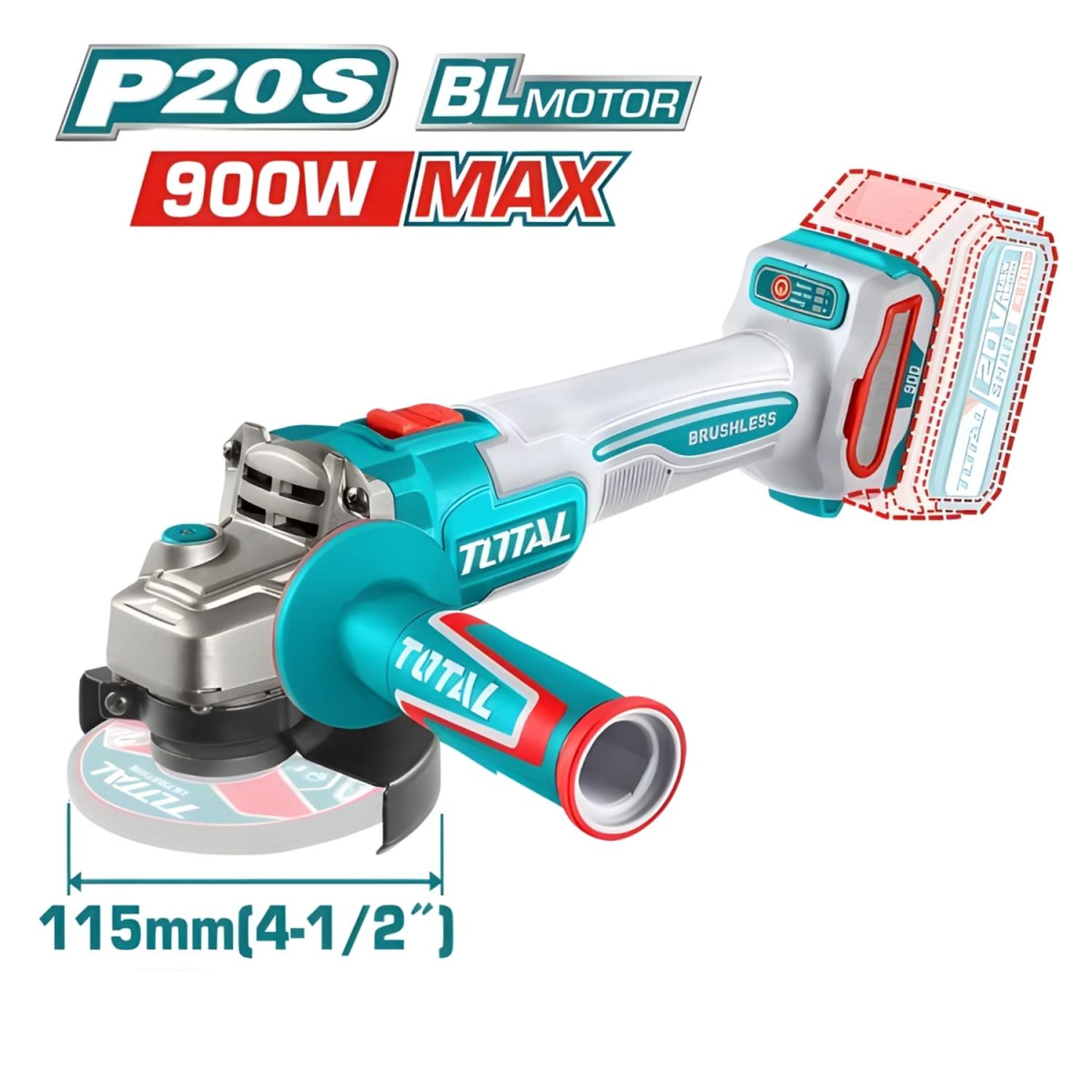 AMOLADORA 4 1/2' 900W + 2 BATERÍAS 4AH Y CARGADOR TOTAL - 4