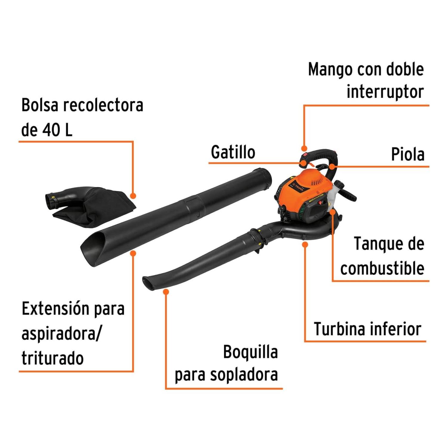 MOTOSIERRA 18' + SOPLADORA ASPIRADORA A GASOLINA TRUPER - 6