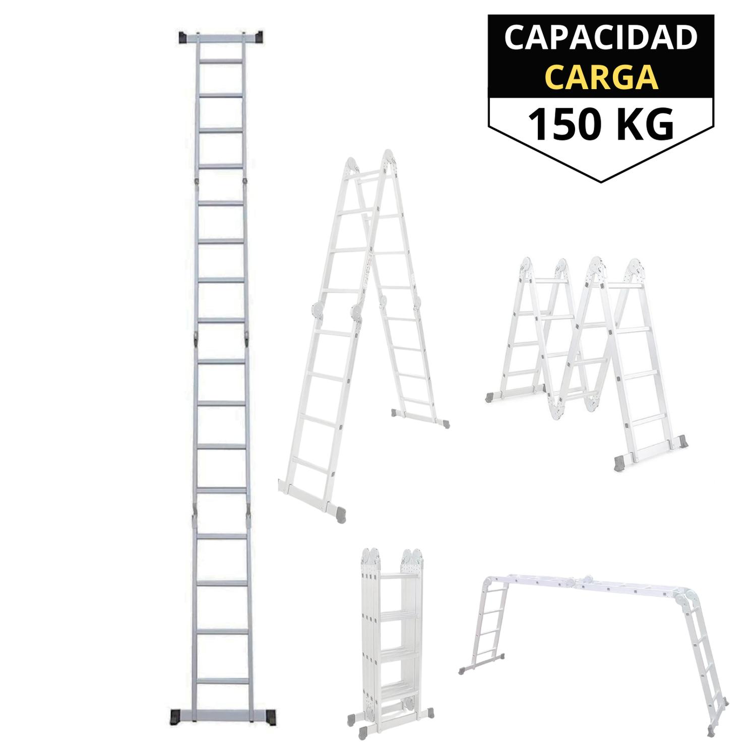 ESCALERA MULTIPOSICION 16 PELDAÑOS SOPORTA 150 KG FERTON - 3