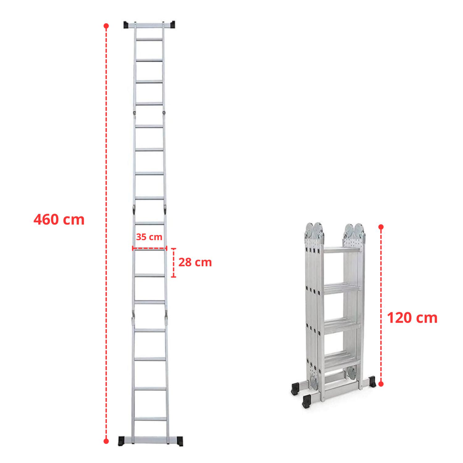 ESCALERA MULTIPOSICION 16 PELDAÑOS SOPORTA 150 KG FERTON - 6