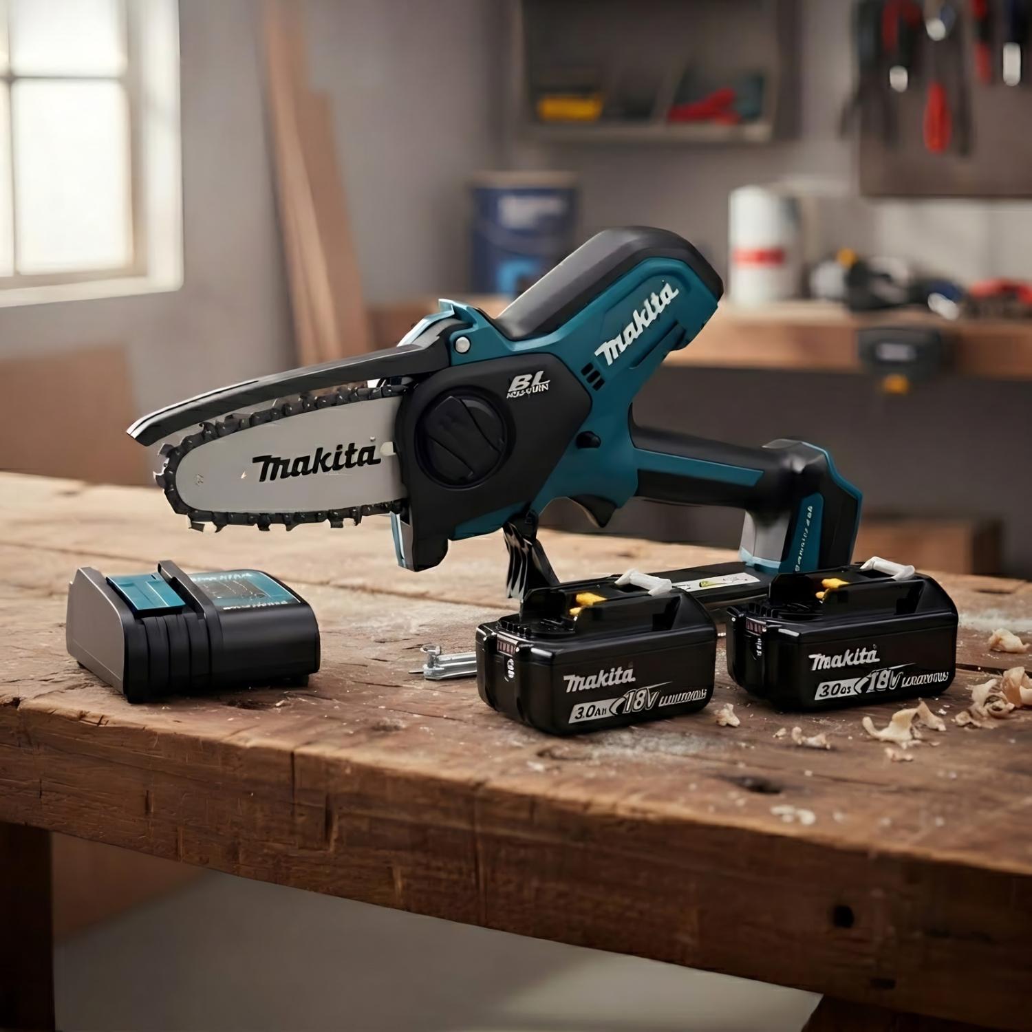 MOTOSIERRA 4' 18V LXT + 2 BATERIAS 3AH + CARGADOR MAKITA - 2
