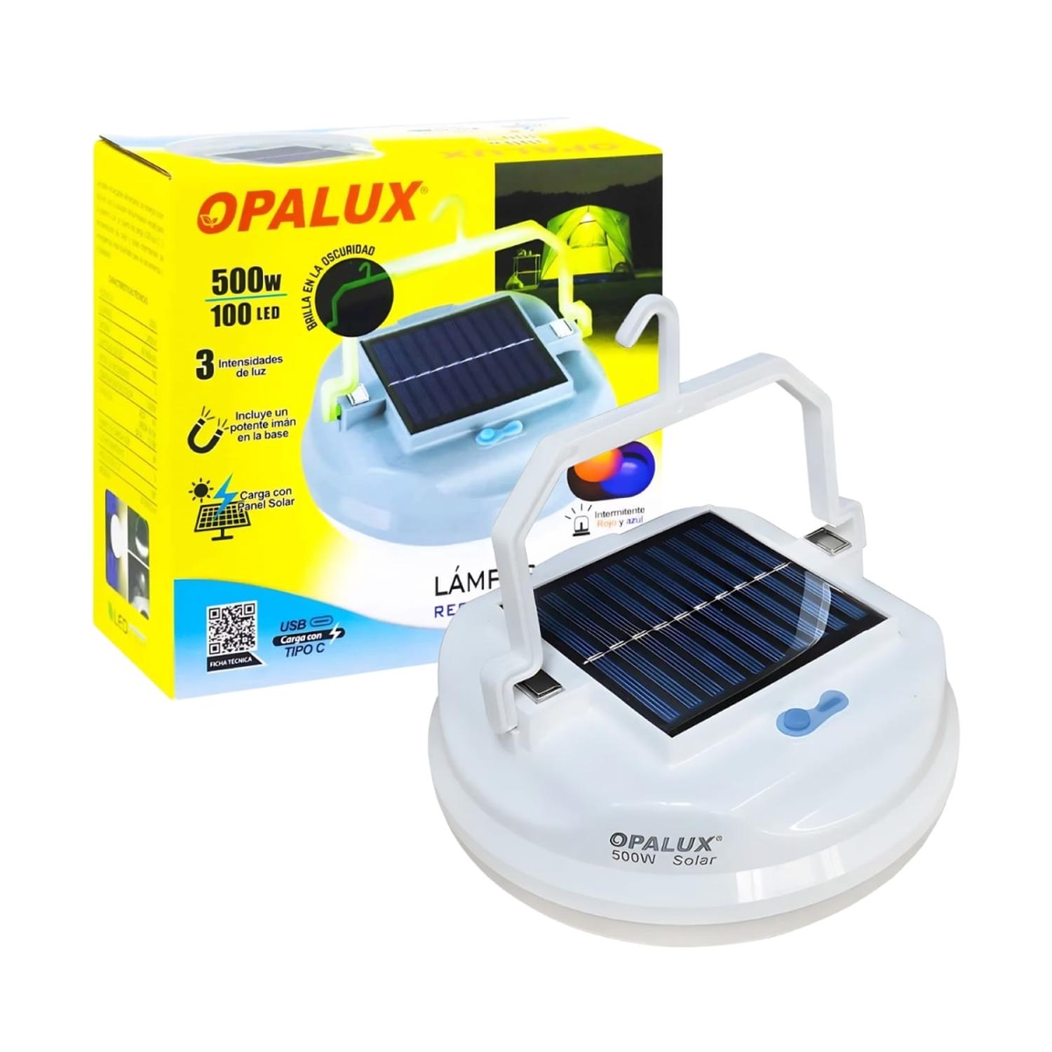 LAMPARA PORTATIL RECARGABLE CON PANEL SOLAR 500W OPALUX - 6