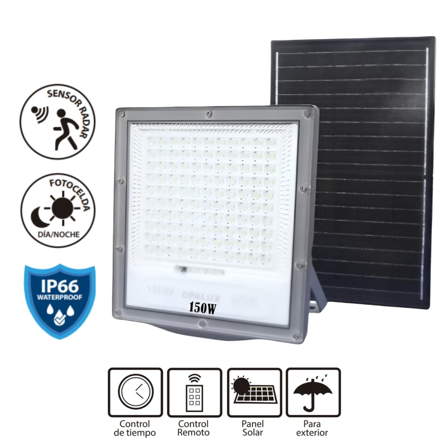 REFLECTOR LED CON PANEL SOLAR 150W OPALUX - 5