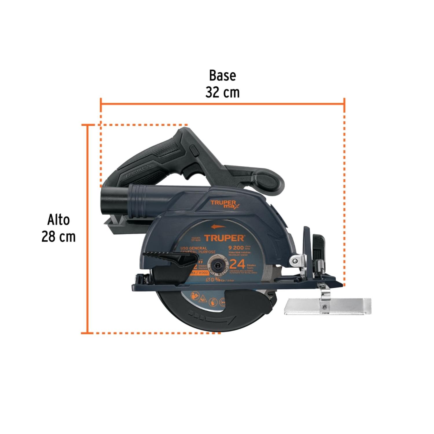 SIERRA CIRCULAR 6-1/2' 20V (SOLO CUERPO) TRUPER MAX - 3