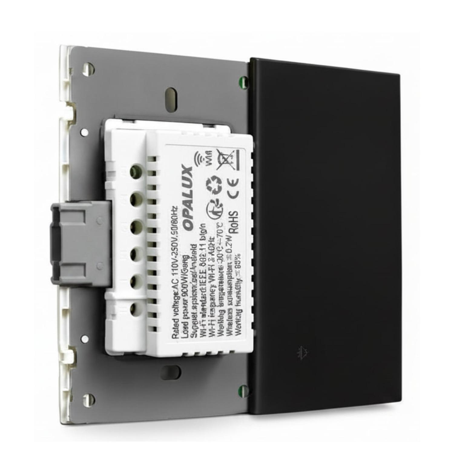 INTERRUPTOR SIMPLE INTELIGENTE SMART WIFI COLOR NEGRO OPALUX - 4