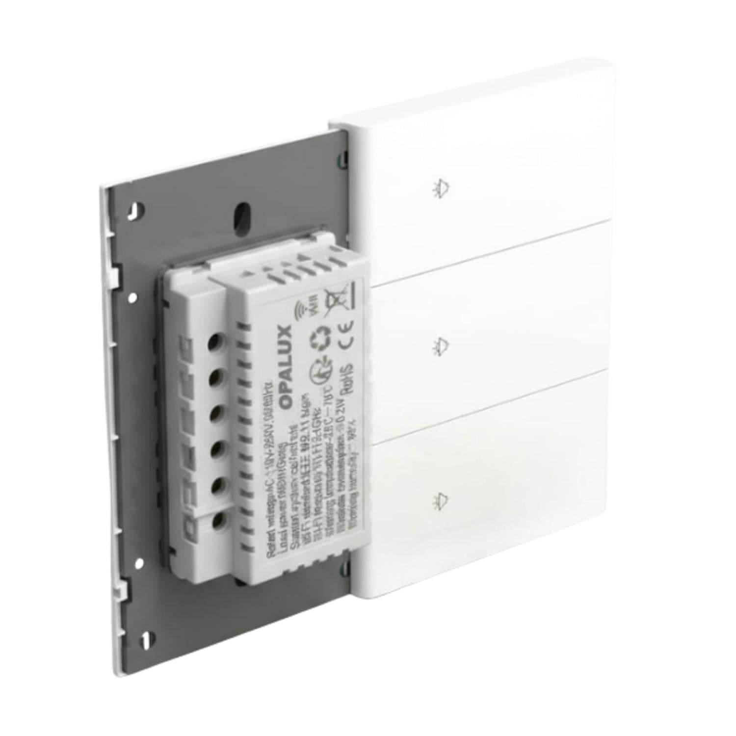 INTERRUPTOR TRIPLE INTELIGENTE SMART WIFI COLOR BLANCO OPALUX - 4