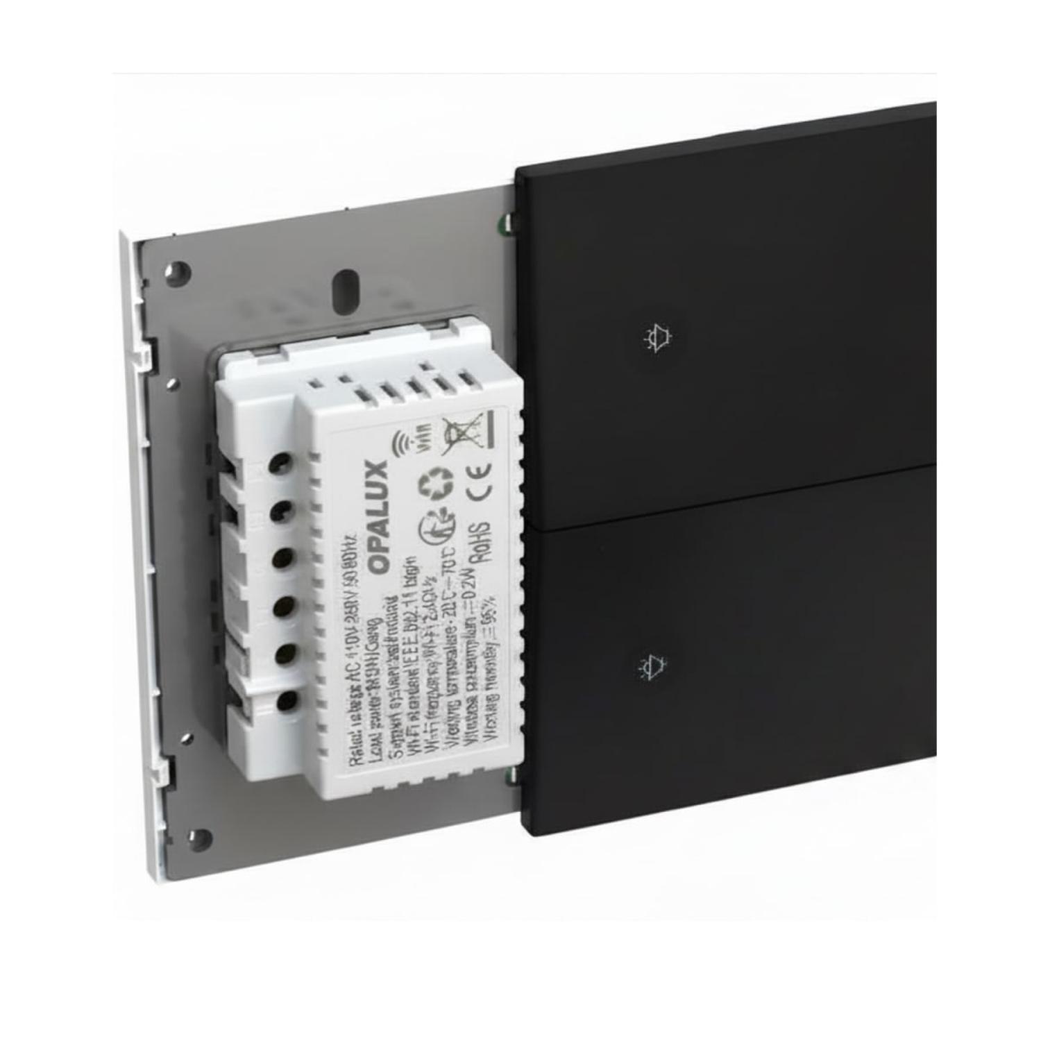 INTERRUPTOR DOBLE INTELIGENTE SMART WIFI COLOR NEGRO OPALUX - 4