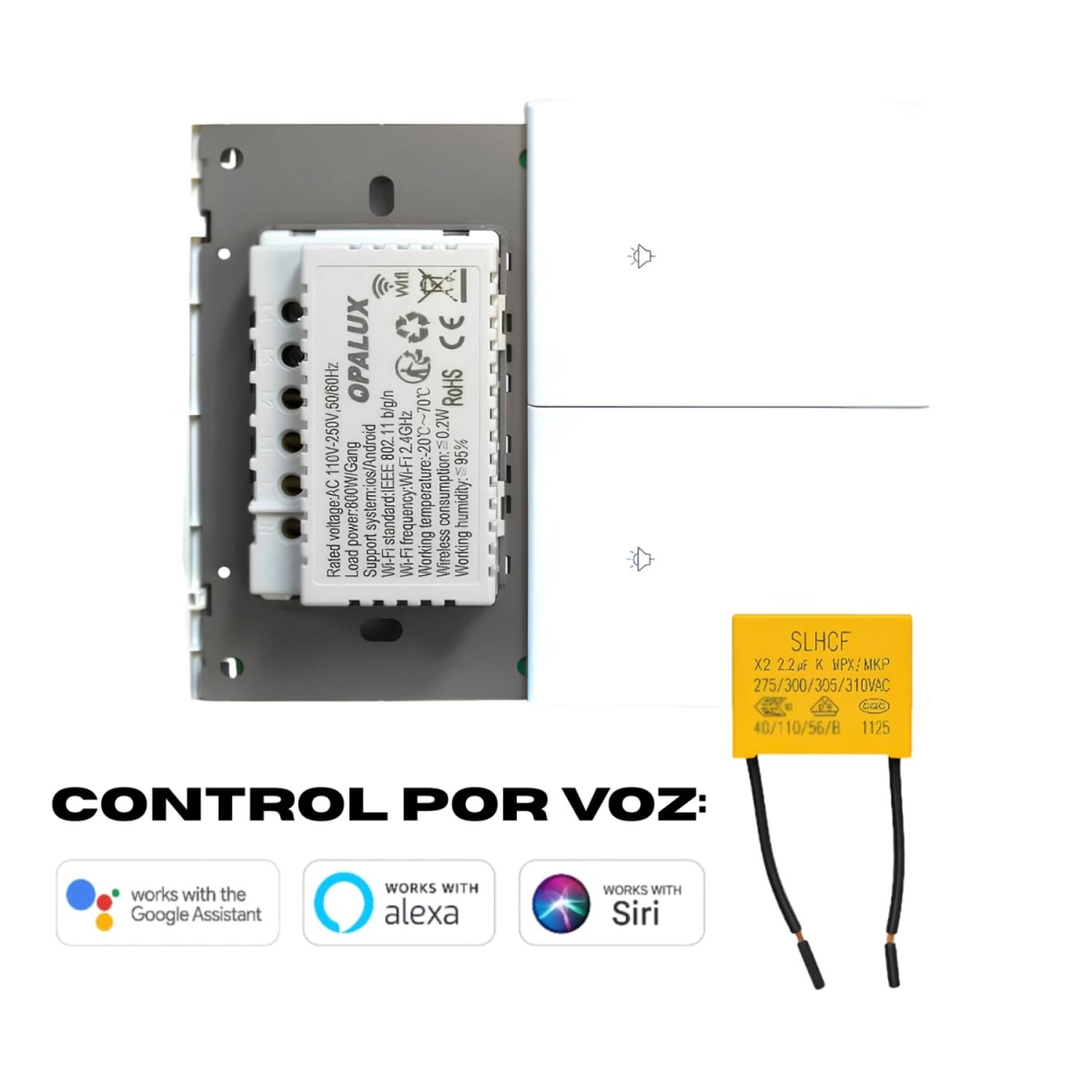 INTERRUPTOR DOBLE INTELIGENTE SMART WIFI COLOR BLANCO OPALUX - 5