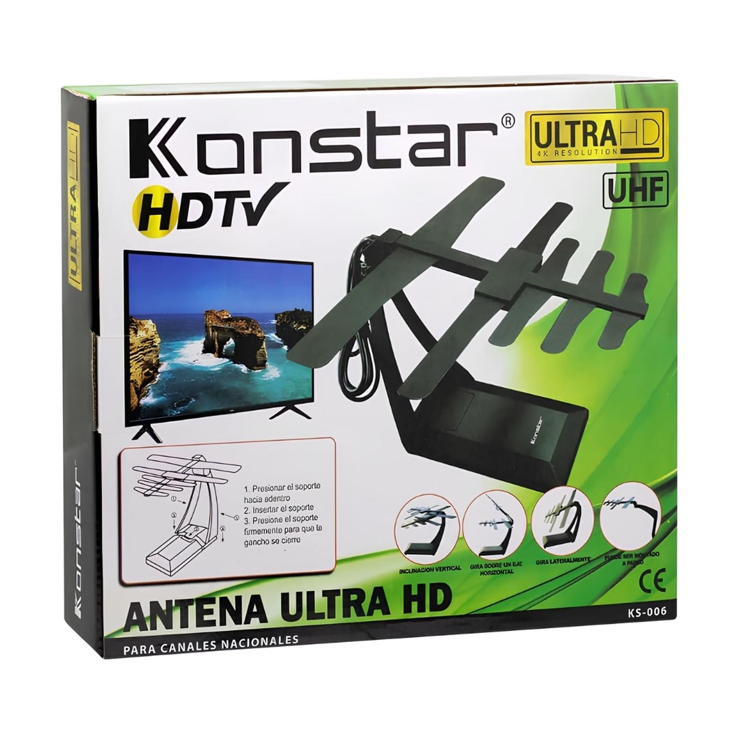 ANTENA PARA TV HD UHF CON CABLE 140CM KS-006 KONSTAR - 6