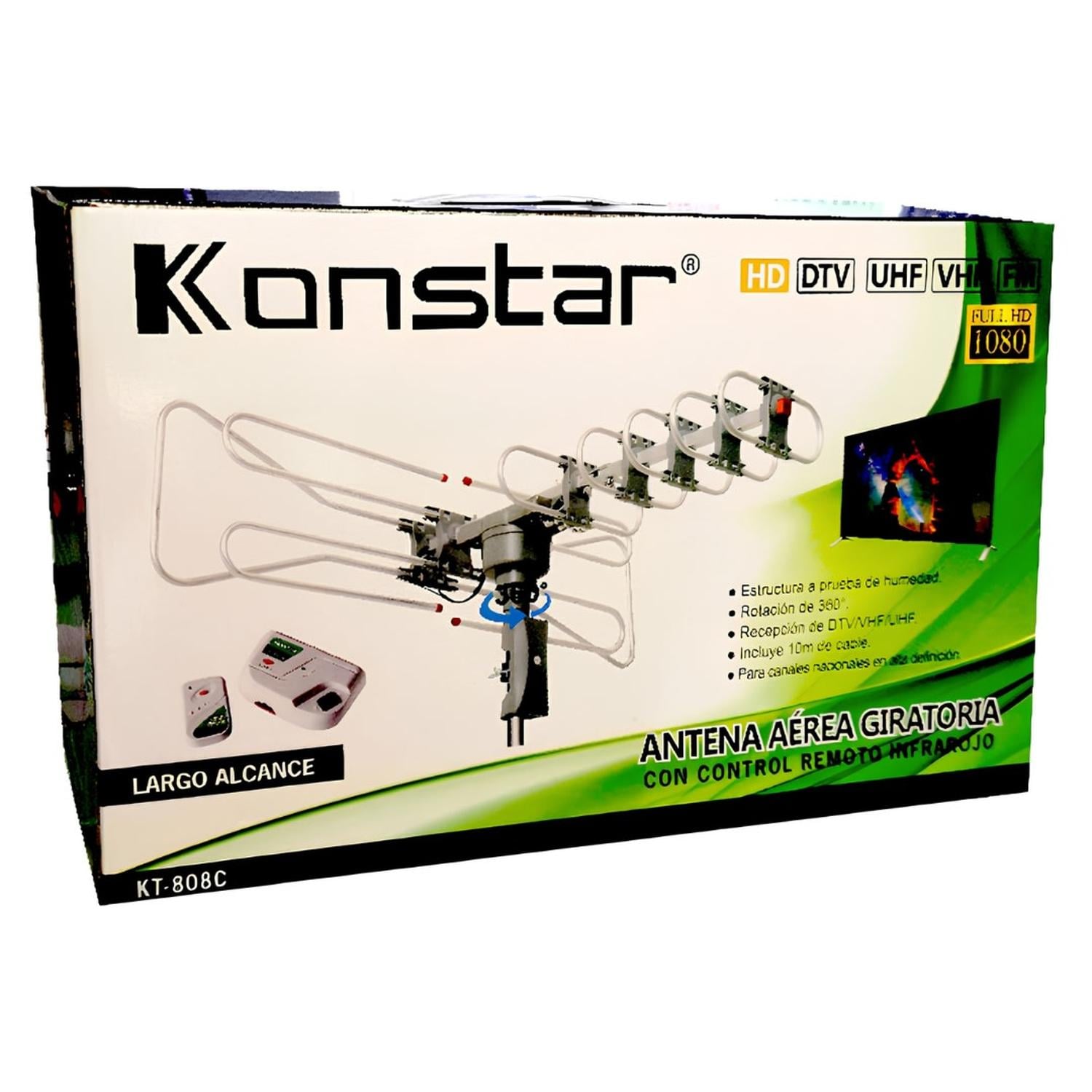 ANTENA AÉREA GIRATORIA CON CONTROL REMOTO HD KONSTAR - 5
