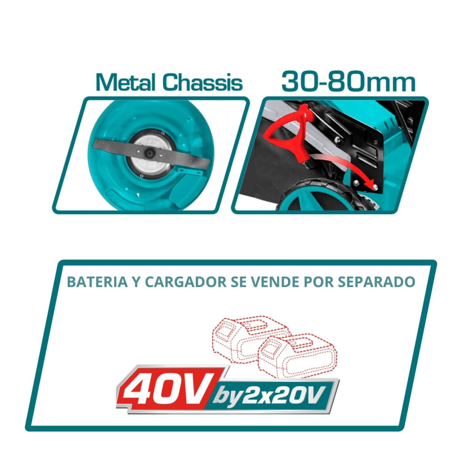CORTADOR DE GRAS CÉSPED 18' INALÁMBRICO (EQUIPO SOLO) 40V TOTAL - 6
