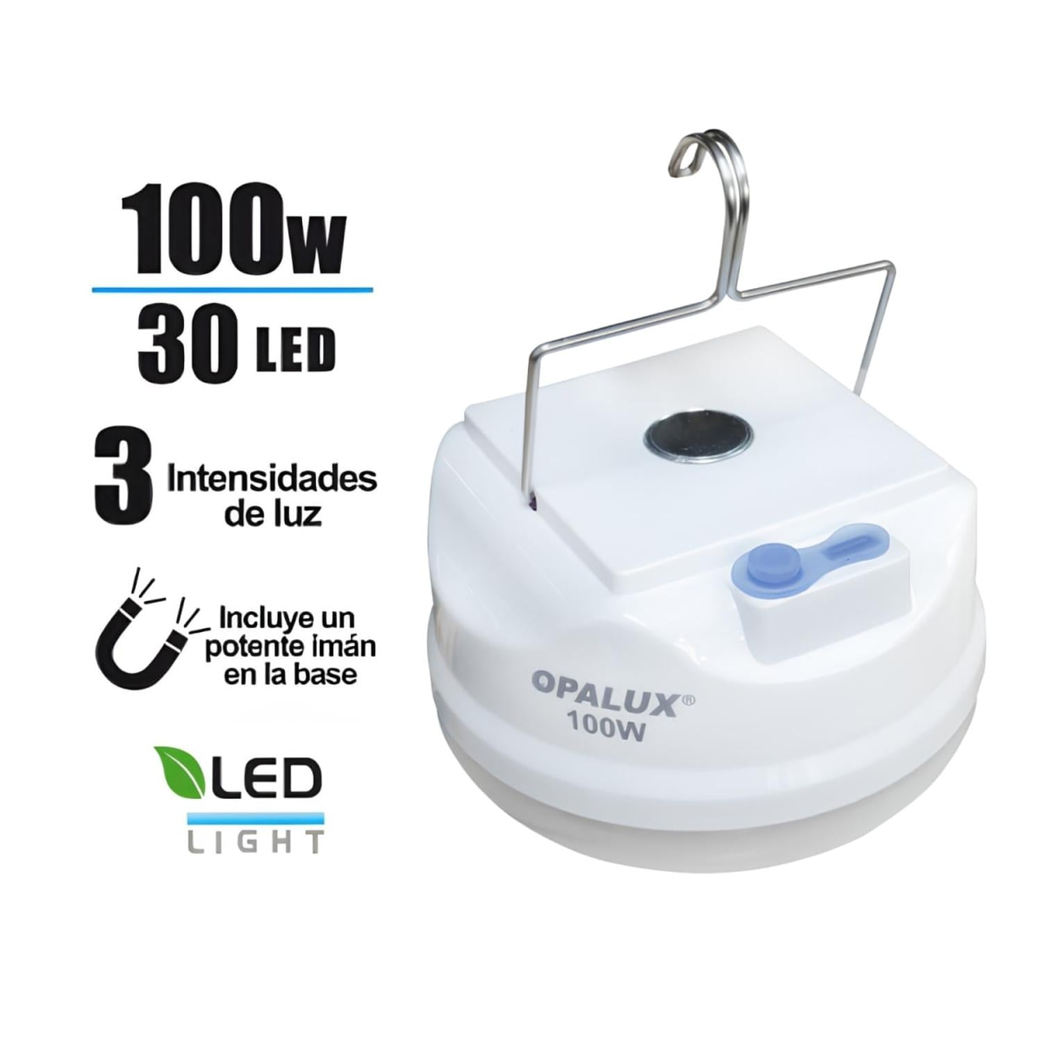 LAMPARA PORTATIL RECARGABLE CON PANEL SOLAR 100W OPALUX - 2