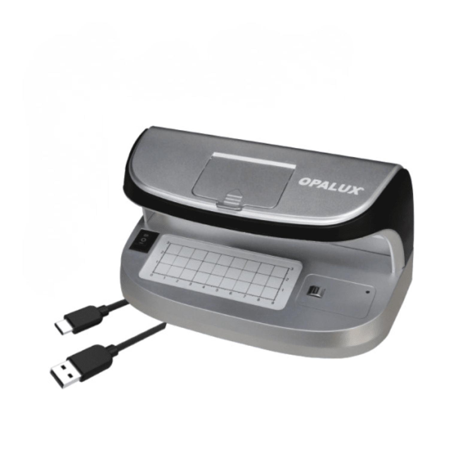 DETECTOR DE BILLETES FALSOS RECARGABLE CON LUPA UV OPALUX - 1
