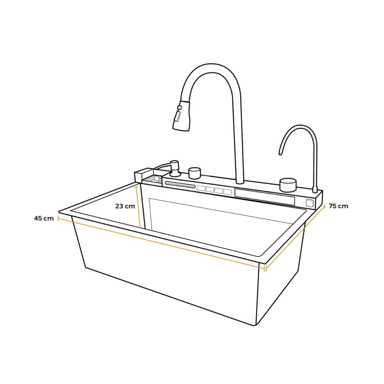 LAVADERO DE COCINA MULTI SMART INOX NEGRO FRATELLI KIT-7546B - 4