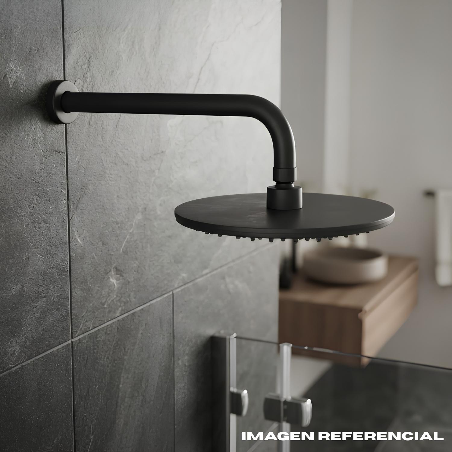 CABEZA PARA DUCHA CIRCULAR NEGRO 8 PULGADAS CON BRAZO FRATELLI - 2