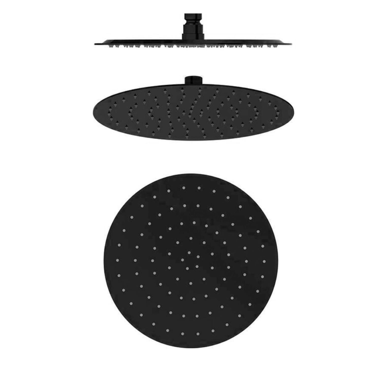 CABEZA PARA DUCHA CIRCULAR NEGRO 8 PULGADAS CON BRAZO FRATELLI - 4
