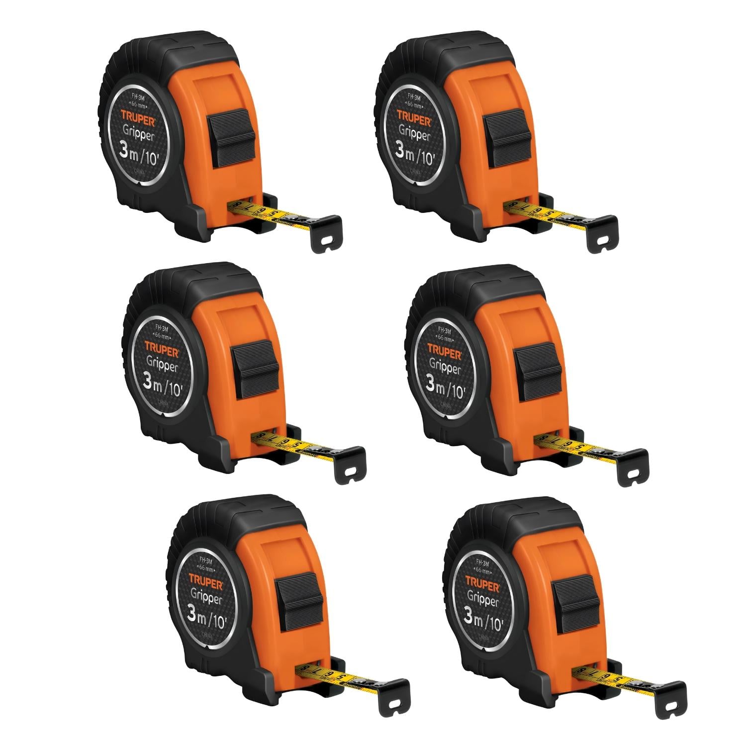 WINCHA GRIPPER 3 METROS PACK 6 UNIDADES TRUPER - 1