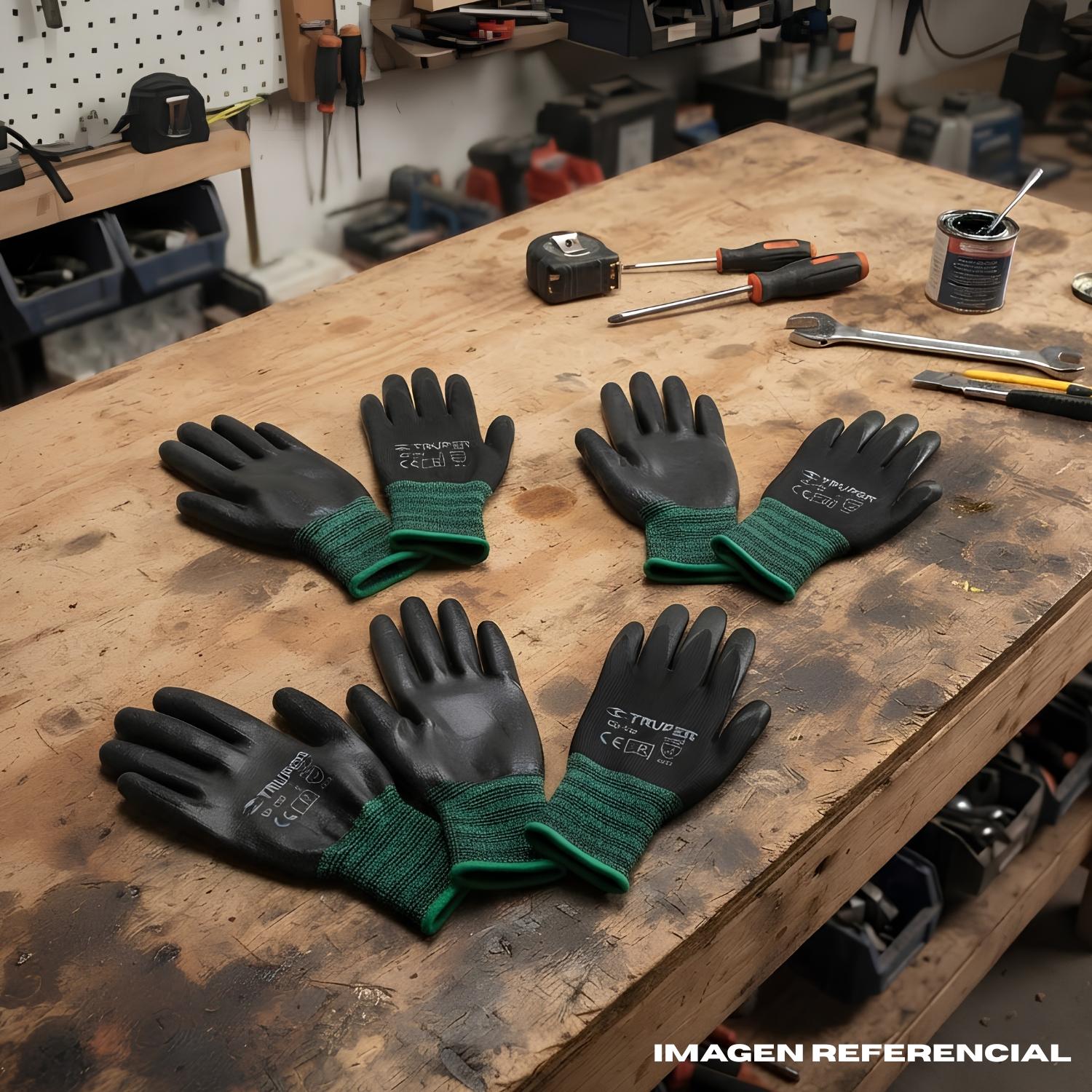 GUANTES DE NYLON DE NITRILO TALLA M 3 UNIDADES TRUPER - 2