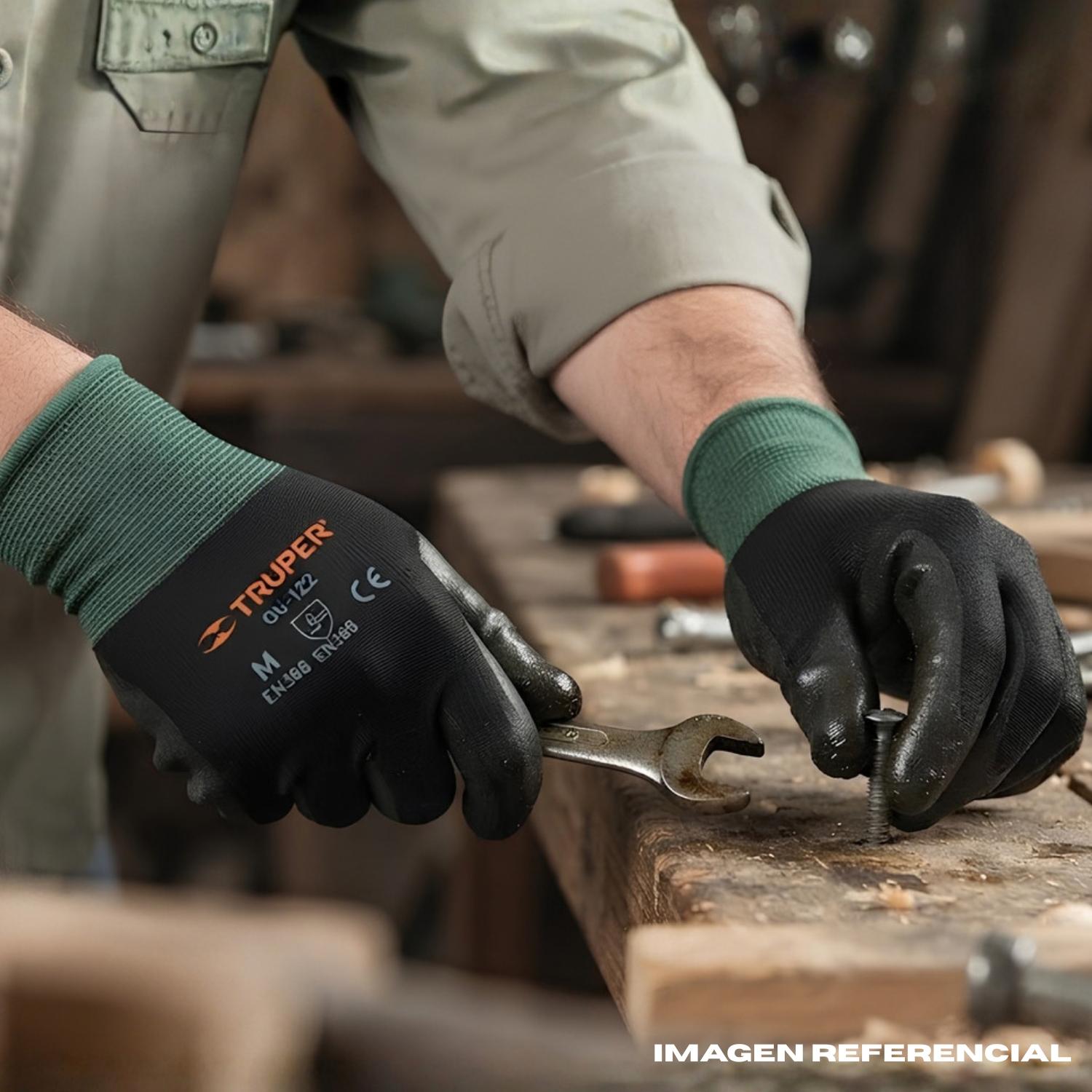 GUANTES DE NYLON DE NITRILO TALLA M 3 UNIDADES TRUPER - 3