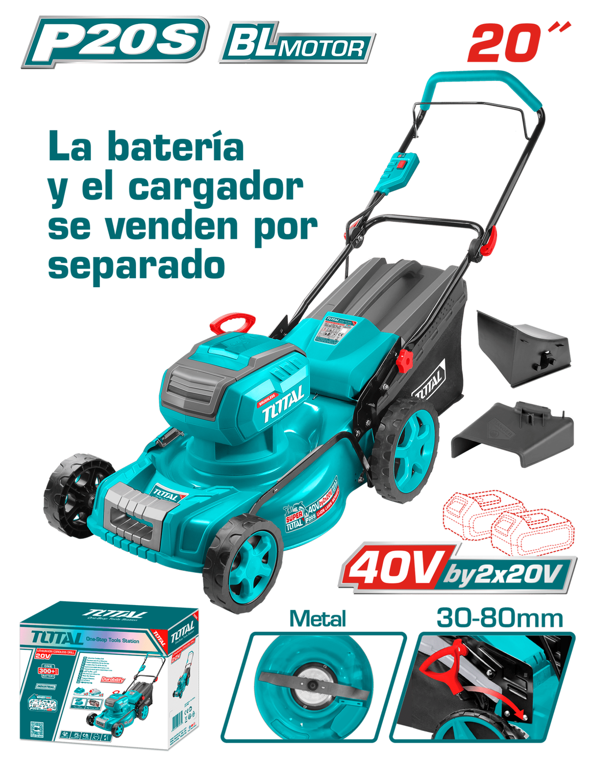 CORTADOR DE GRAS CÉSPED 20' INALÁMBRICO (EQUIPO SOLO) 40V TOTAL - 5